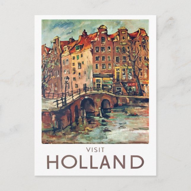 Visita la postal de viaje de cosecha de Holanda (Anverso)