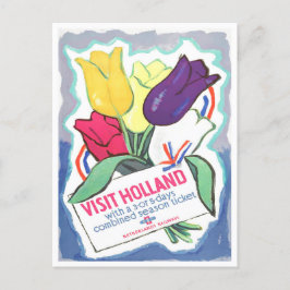 Visita la postal de viaje de cosecha de Holanda