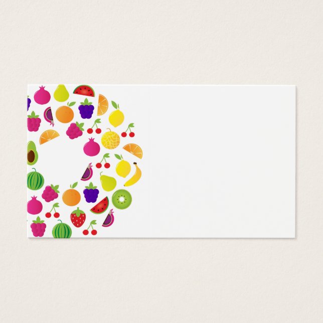 Visita la tarjeta con círculo de frutas (Frente)