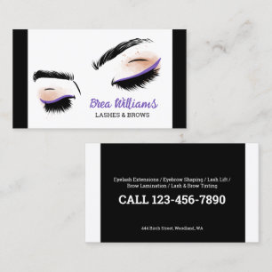 Visita 👁️ Lash & Brow Makeup Tarjeta de Negocios Profesi
