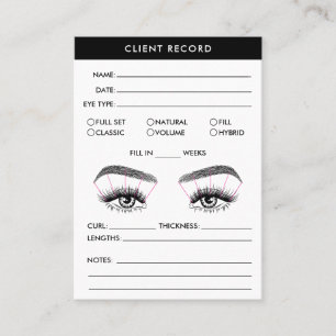 Visita Lash Client Record Añadir tarjeta de presentación 
