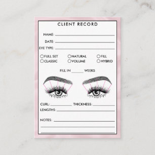 Visita Lash Client Record Añadir tarjeta de presentación