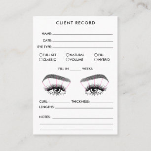Visita Lash Client Record Añadir tarjeta de presentación