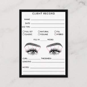 Visita Lash Client Record Añadir tarjeta de presentación 