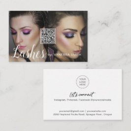 Visita Lash tarjeta de negocios con código QR y fotos