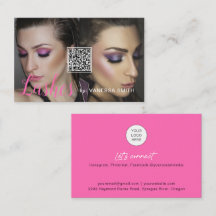 Lash tarjeta de negocios con código QR y fotos