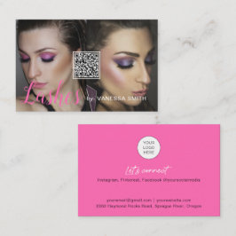 Visita Lash tarjeta de negocios con código QR y fotos