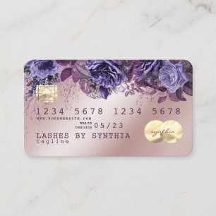 Visita Lashes de moda tarjeta de crédito floral acuarela