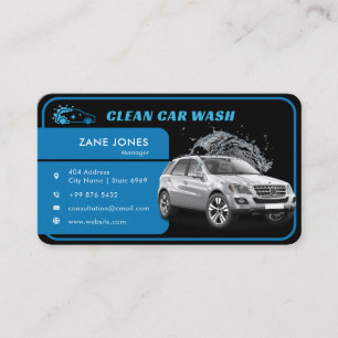 Visita Lavado de coches moderno Tarjeta de presentación