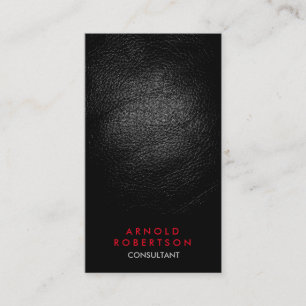 Visita Leather Effect Black Red Consultor tarjeta de nego