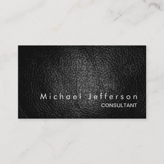 Visita Leather Effect Profesional Moderno Tarjeta de Nego (Anverso)