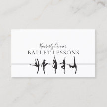 Lecciones de ballet Tarjeta blanca simple de prese