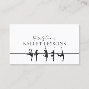 Visita Lecciones de ballet Tarjeta blanca simple de prese