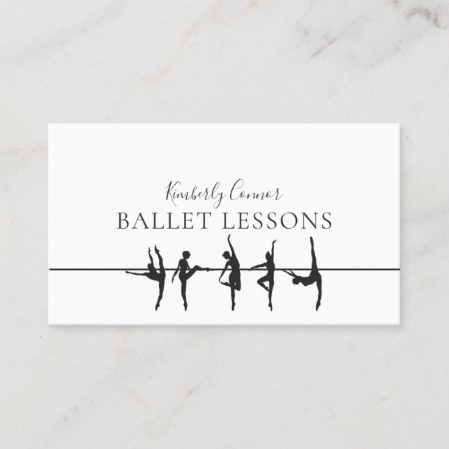 Visita Lecciones de ballet Tarjeta blanca simple de prese (Anverso)