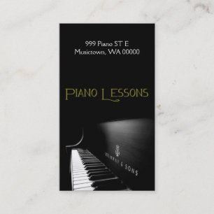 Visita Lecciones de piano, instructor, tarjeta de present