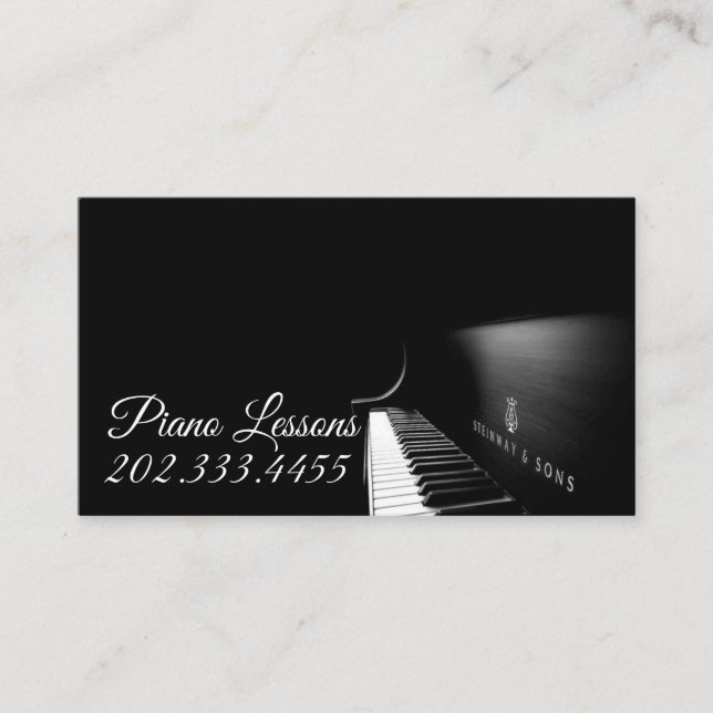 Visita Lecciones de piano, música, tarjeta de presentació (Anverso)