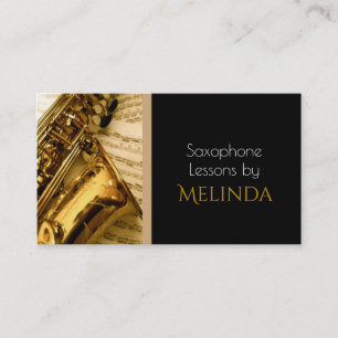 Visita Lecciones de saxofón, música, tarjeta de presentac