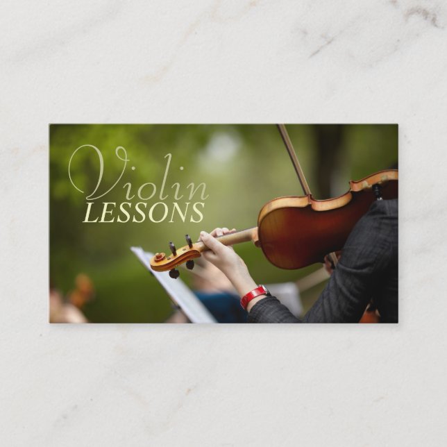 Visita Lecciones de violín, instructor, tarjeta de presen (Anverso)