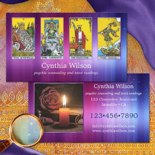 Visita Lectora de Tarot Psíquico Foto Tarjeta de Presenta