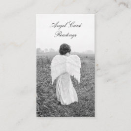 Visita Lectura Elegante De Tarjeta De Ángel Blanco Y Negr