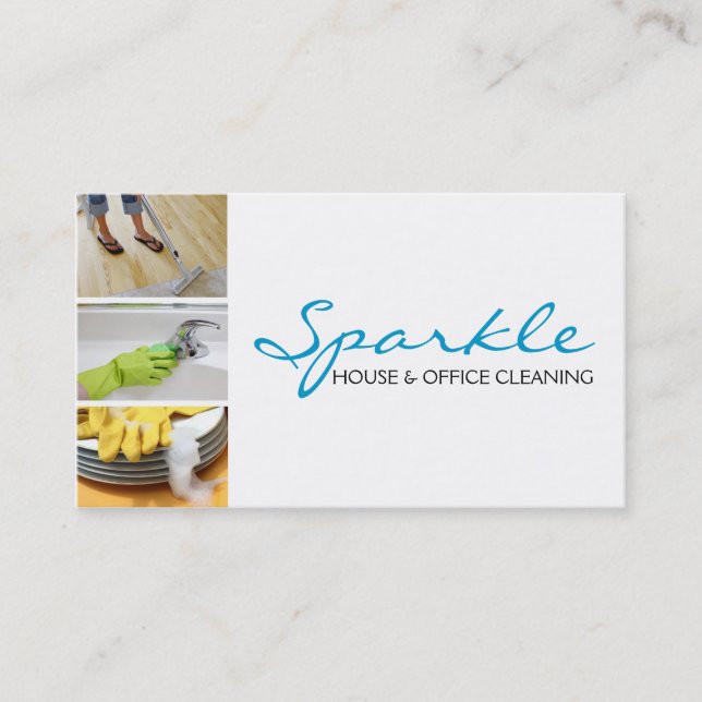 Visita Limpieza doméstica, tarjeta de presentación para l (Anverso)