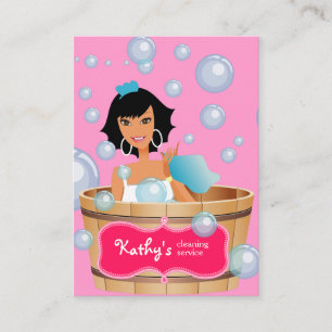 Visita Limpieza tarjeta de negocios Bucket Bubbles Pink
