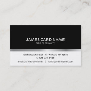 Visita Línea de plata negra/blanca simple tarjeta de