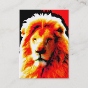 Visita Lion Head Red tarjeta de negocios blanca chubby