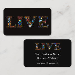 Visita Live - Colorida tarjeta de presentación de Word Ar