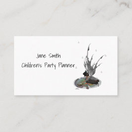 Visita Lluvia De Chico Con Tarjeta De Negocios De Rana