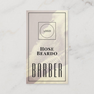 Visita Logo de barbero moderno enmarcado tarjeta de negoc