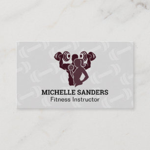 Visita Logo de Fitness   Tarjeta de presentación Dumbbell