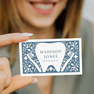 Visita Logo de Folk Dentist Tarjeta de presentación moder