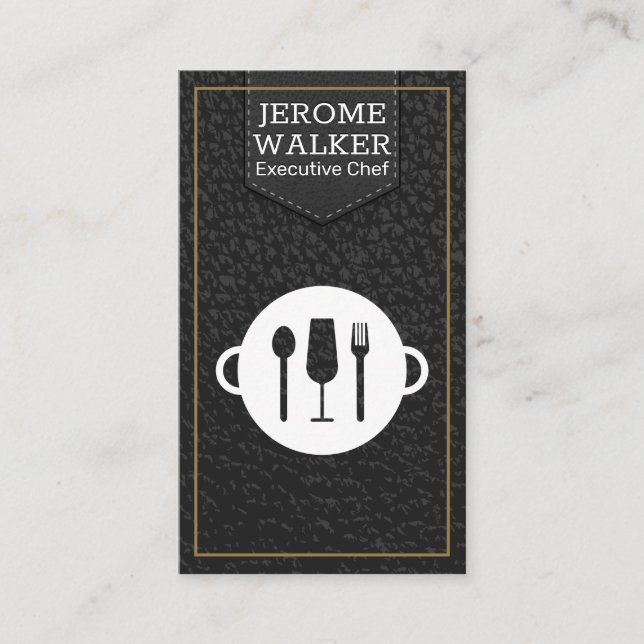 Visita Logo de Utensils | Tarjeta de presentación de cuer (Anverso)