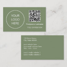Logotipo Código QR Tarjeta de presentación verde S