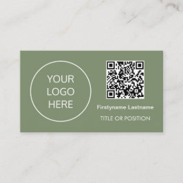 Visita Logotipo Código QR Tarjeta de presentación verde S