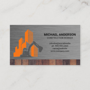 Visita Logotipo de construcción   Tarjeta de presentación