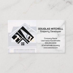 Visita Logotipo de construcción   Tarjeta residencial de 