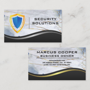 Visita Logotipo de escudo de seguridad   Tarjeta de prese