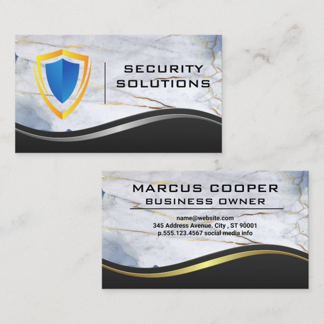 Visita Logotipo de escudo de seguridad | Tarjeta de prese (Anverso / Reverso)