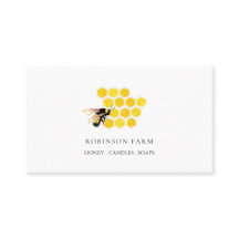 Logotipo de granja de abejas de miel Tarjeta de pr