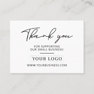 Visita Logotipo de Negocio Negro y Blanco Gracias Tarjeta