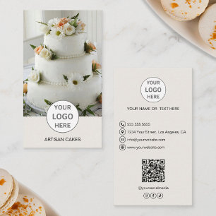 Visita Logotipo de panadería de pasteles Foto Tarjeta de