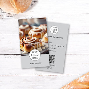Visita Logotipo de panadería Foto Código QR Tarjeta de pr