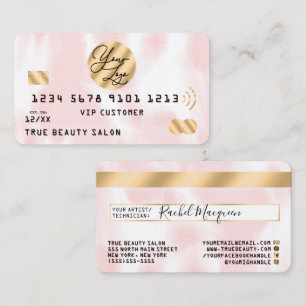 Visita Logotipo de tarjeta de crédito Gold Pink White Wat
