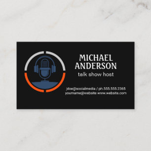 Visita Logotipo del micrófono   Tarjeta de presentación P