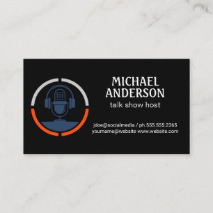 Visita Logotipo del micrófono   Tarjeta de presentación P