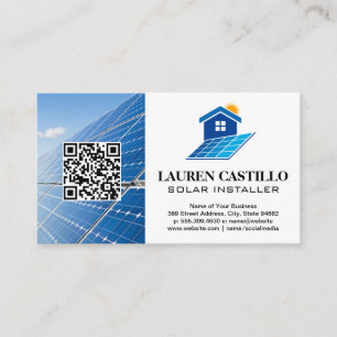 Visita Logotipo del panel solar del hogar   Tarjeta de vi