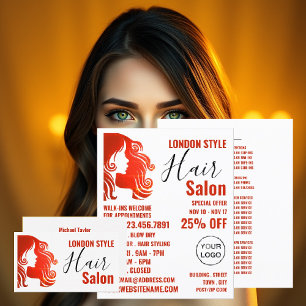 Visita Logotipo del pelo, estilista del pelo, tarjeta de
