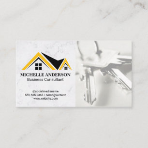 Visita Logotipo del techo inmobiliario Tarjeta de prese
